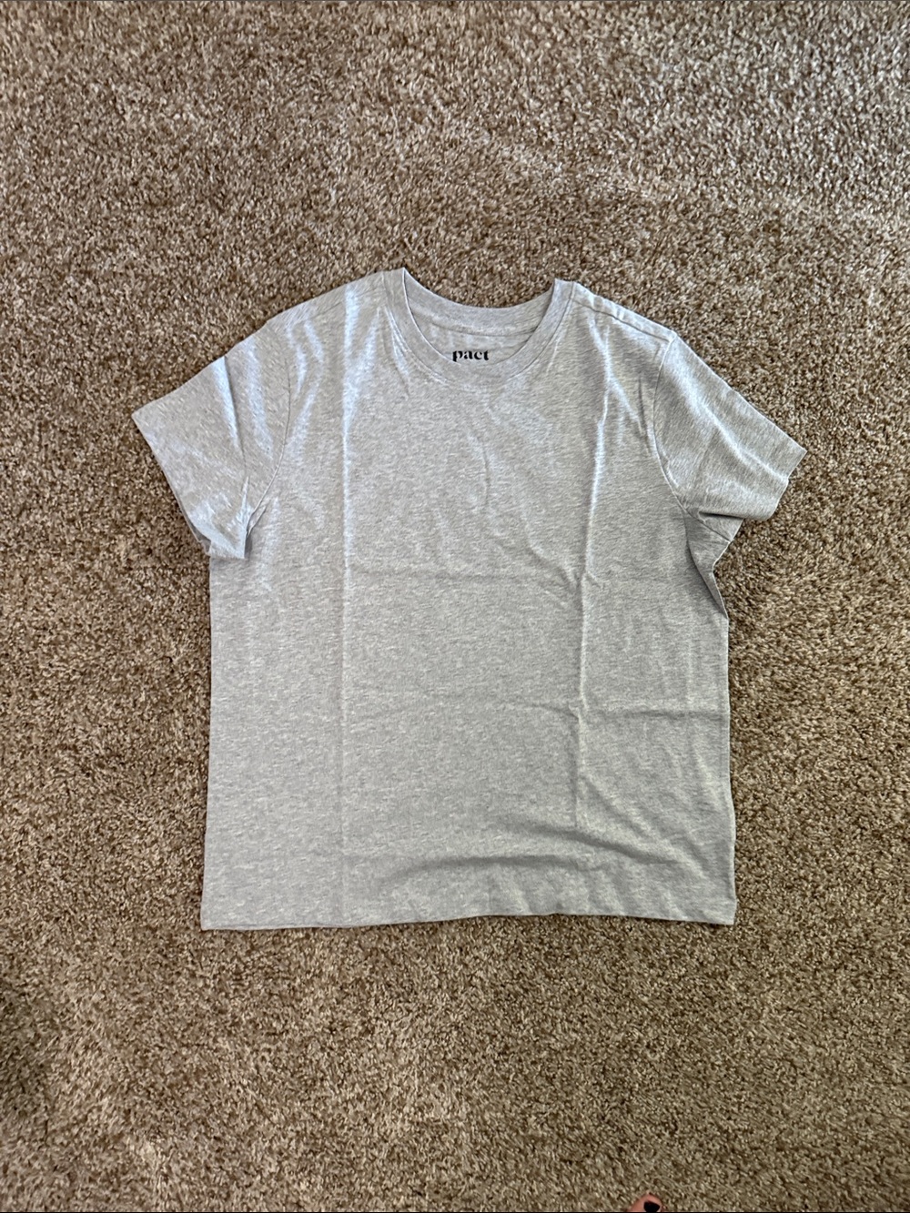 Pact Light Heather Gray Short Sleeve Crew Tee
